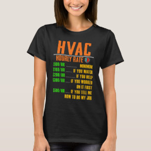 Camisetas de TECH HVAC Funny con tarifas horarias