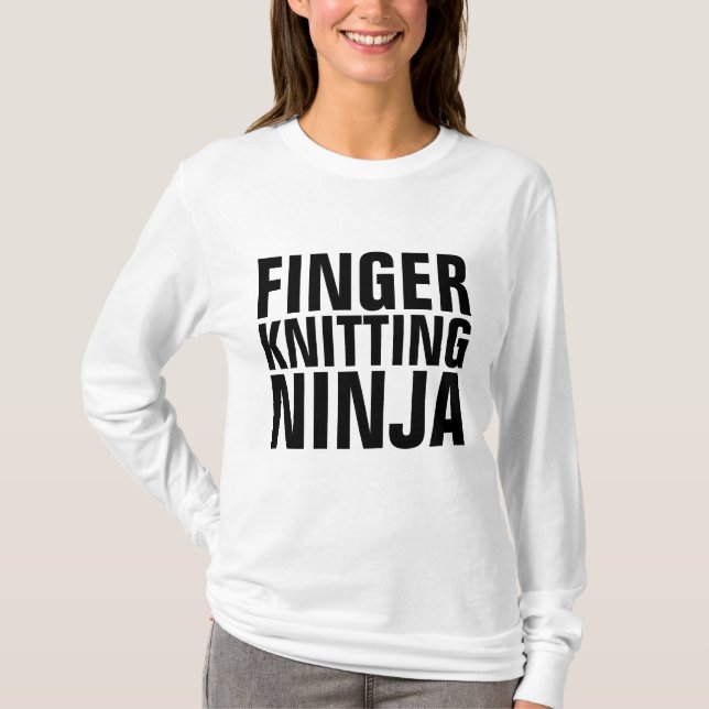 Camisetas de tejedora ninja de tejer con dedos (Anverso)