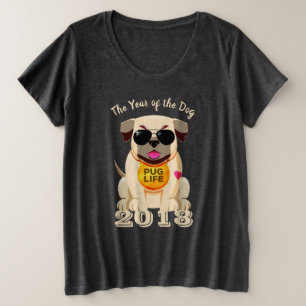 Camisetas de texto y chaquetas de Pug Life persona