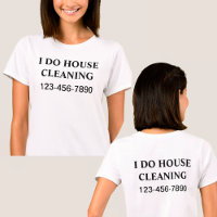 Camisetas de trabajo de limpieza de casas simples