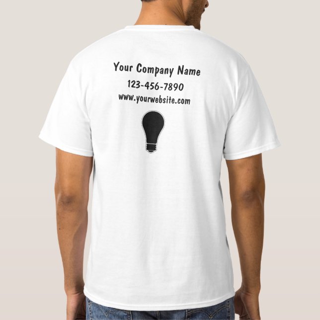 camisetas de trabajo de SImple Electrician (Reverso)
