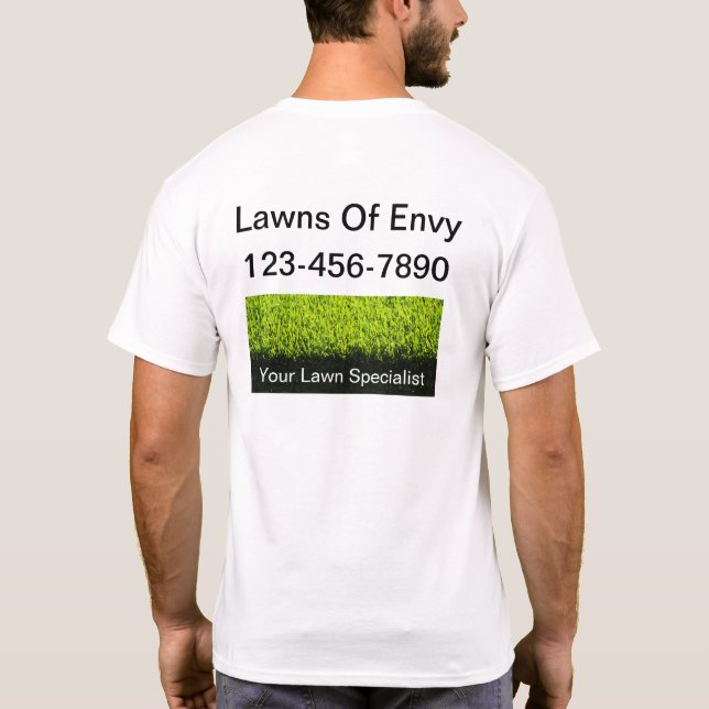 Camisetas de trabajo de trabajo de Lawn Care (Reverso)