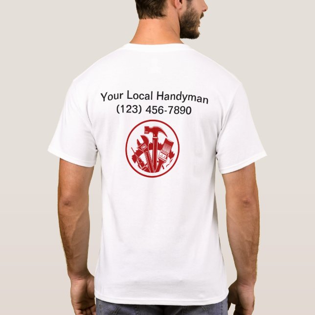 Camisetas de trabajo del logotipo del presupuesto  (Reverso)