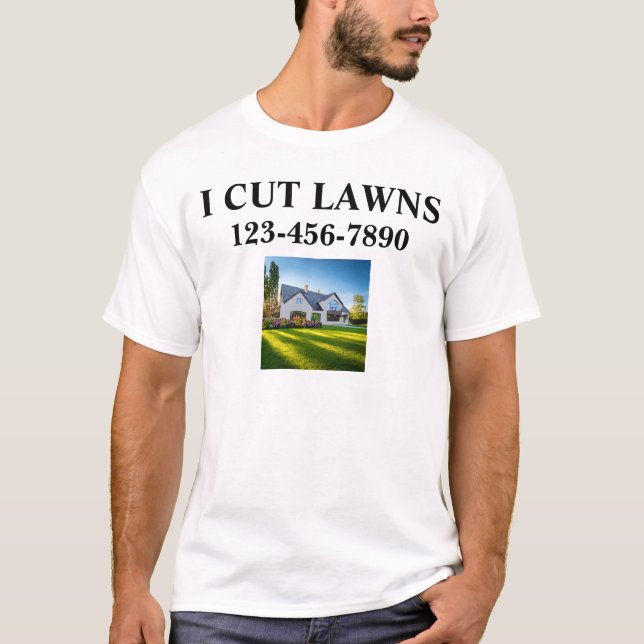 Camisetas de trabajo del servicio de césped simple (Anverso)