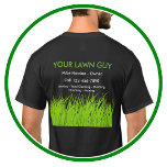 Camisetas de trabajo simples de Lawn Service<br><div class="desc">Los camisetas del servicio de cuidado de césped simple y de paisajismo trabajan con hierba verde y texto que usted puede personalizar en línea. Es fácil de usar con una impresión de alta calidad que puede usar donde sea que el trabajo le lleve.</div>