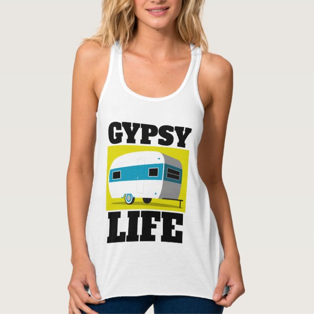 CAMISETAS DE TRAILER DEL CAMPER DE VIDA DE GIPSY (Anverso)
