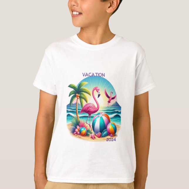 Camisetas de Tropical Beach Vacation 2024 (Anverso)
