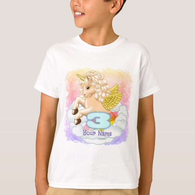 Camisetas de Unicornio de 3 años (Anverso)
