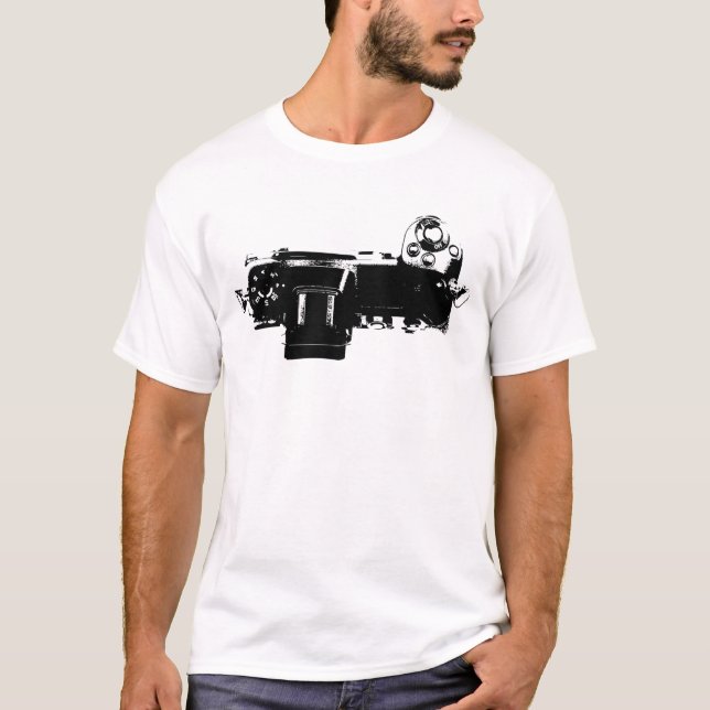 Camisetas de vista superior de cámara de fotógrafo (Anverso)