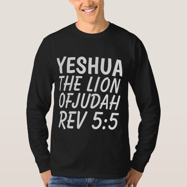 Camisetas de YESHUA Tees cristianos, LEÓN mesiánic (Anverso)