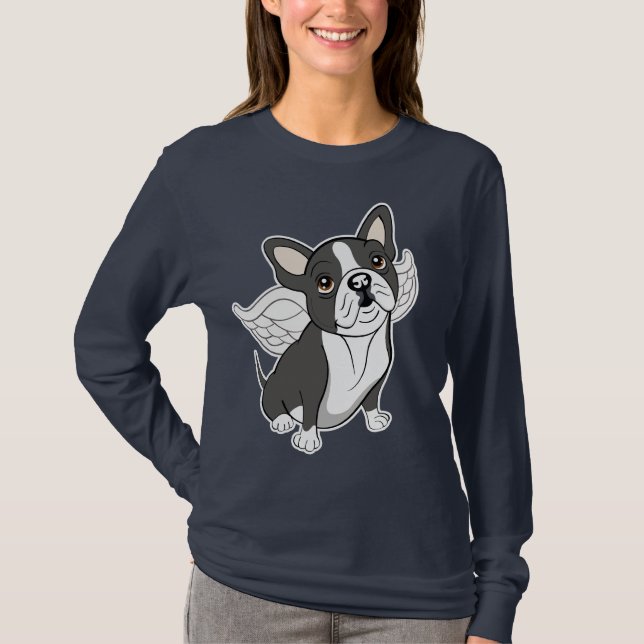 Camisetas del ángel de Boston Terrier (Anverso)