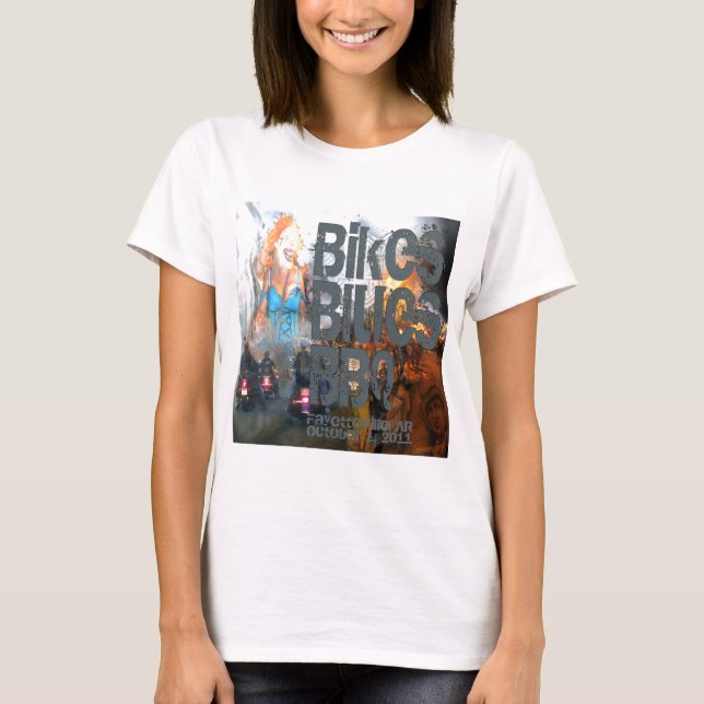 Camisetas del Bbq de los azules de las bicis (Anverso)