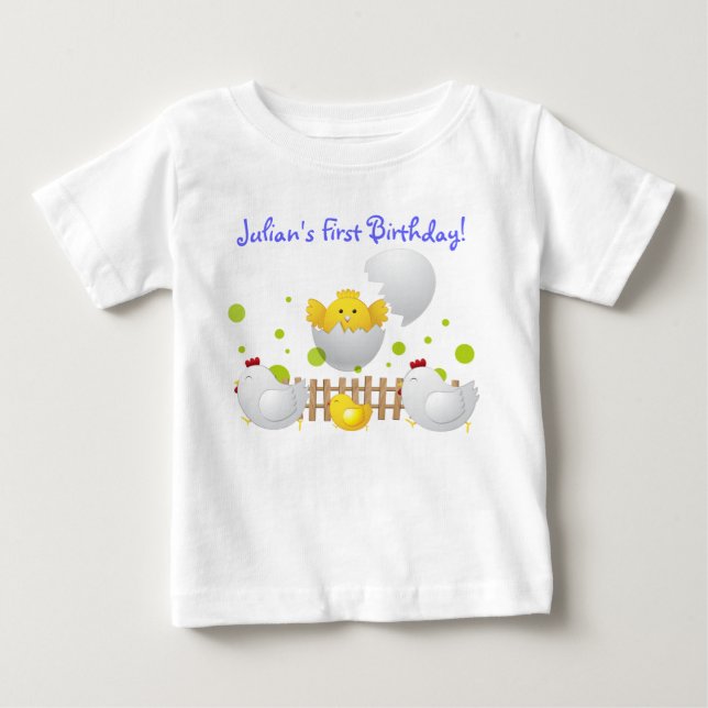 Camisetas del bebé del cumpleaños del polluelo (Anverso)