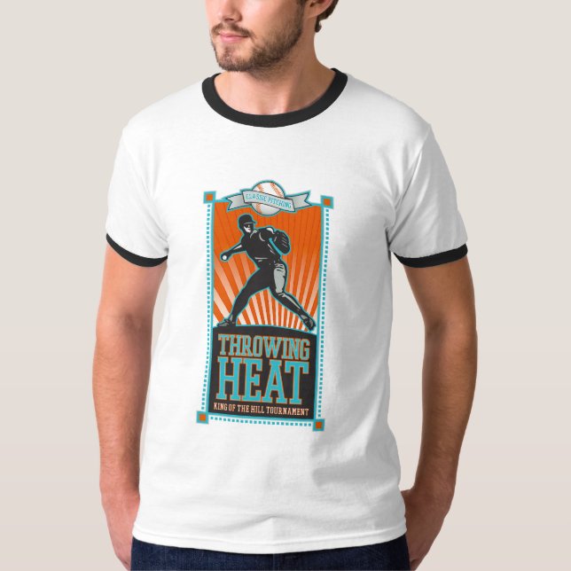 Camisetas del béisbol del calor que lanzan (Anverso)