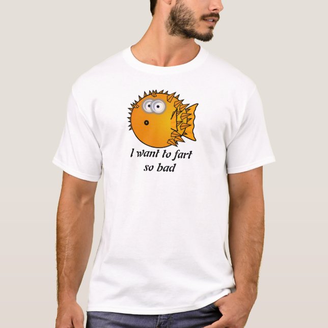 Camisetas del blowfish del dibujo animado. (Anverso)