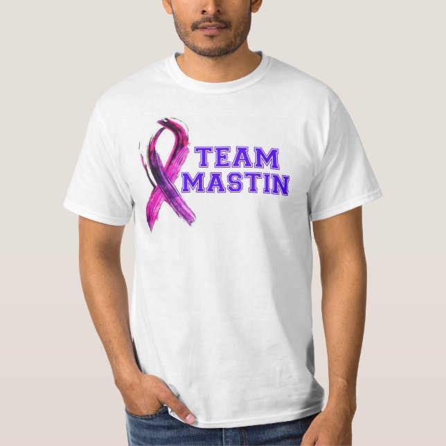 Camisetas del cáncer pancreático del EQUIPO MASTIN (Anverso)