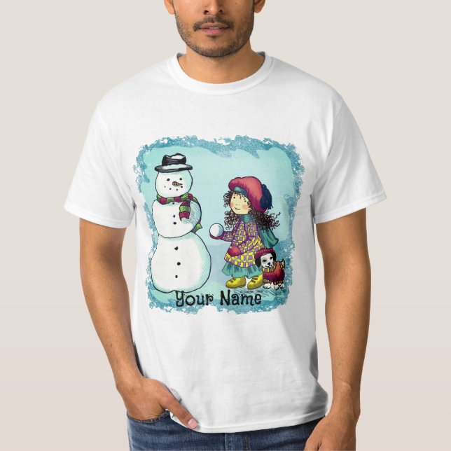 camisetas del Chica de nieve Snowman (Anverso)
