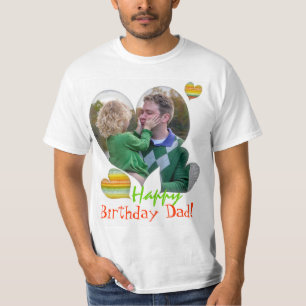 Camisetas del corazón de la foto del papá del
