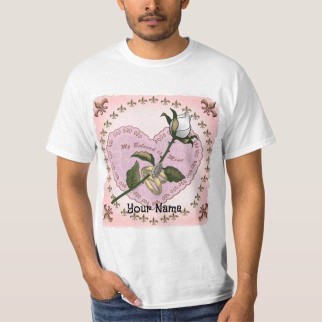 Camisetas del corazón de Rosa querida (Anverso)