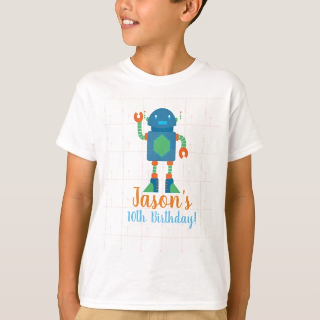 Camisetas del cumpleaños de la robótica del robot (Anverso)
