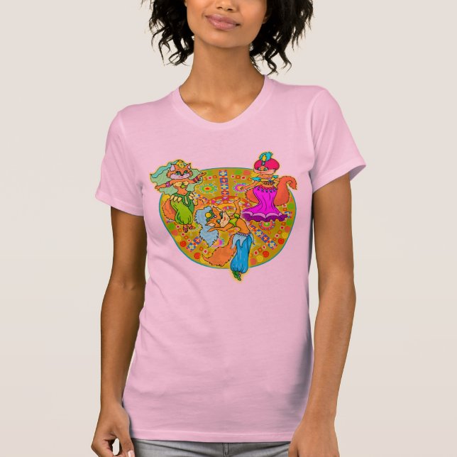 Camisetas del desgaste de la danza de los gatos de (Anverso)