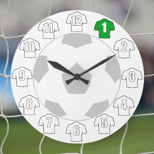 Camisetas del fútbol blanco como números de reloj