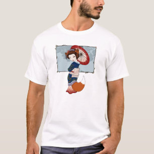 Camisetas del geisha de Kitsune