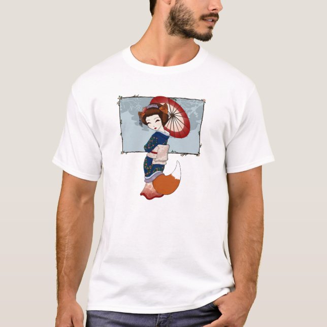 Camisetas del geisha de Kitsune (Anverso)