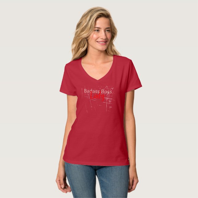 Camisetas del jefe de Badass Lady (Anverso completo)