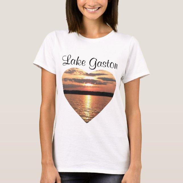 Camisetas del Lake Gaston Large Heart Sunset (Anverso)
