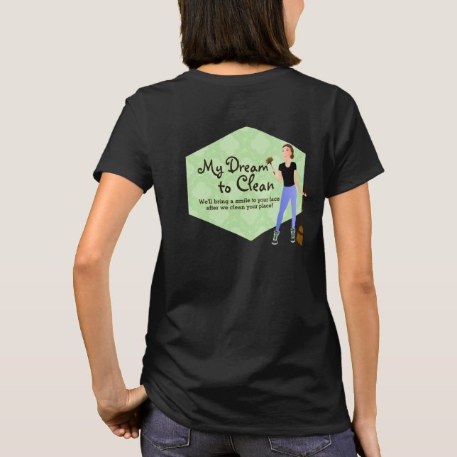 Camisetas del logo del servicio de limpieza de cas (Reverso)