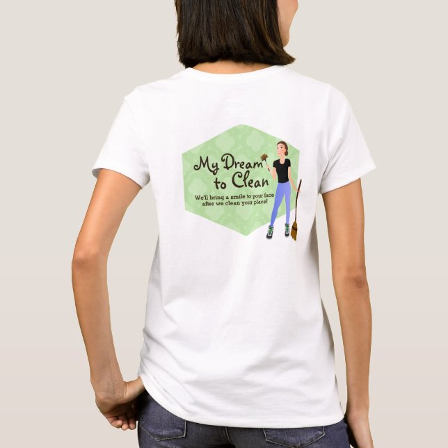 Camisetas del logo del servicio de limpieza de cas (Reverso)
