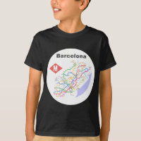 Camisetas del mapa del subterráneo de Barcelona