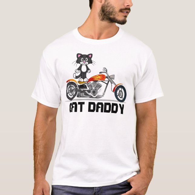 Camisetas del motorista del papá del gato, (Anverso)