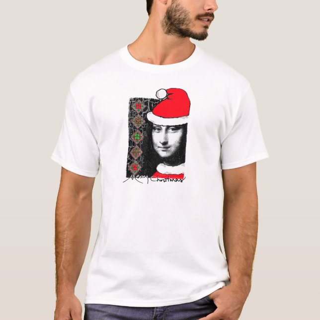 Camisetas del navidad de Mona Lisa (Anverso)