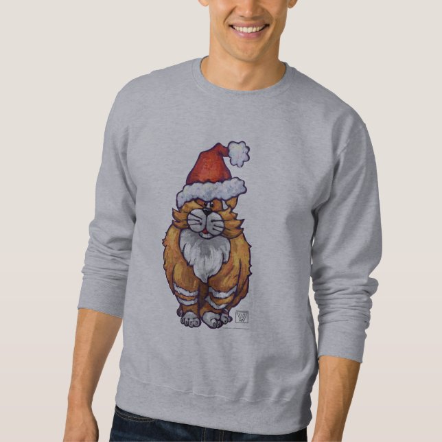 Camisetas del navidad del gato del jengibre (Anverso)