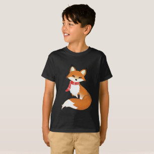 Camisetas del niño del Fox Hane rojo de la bufand