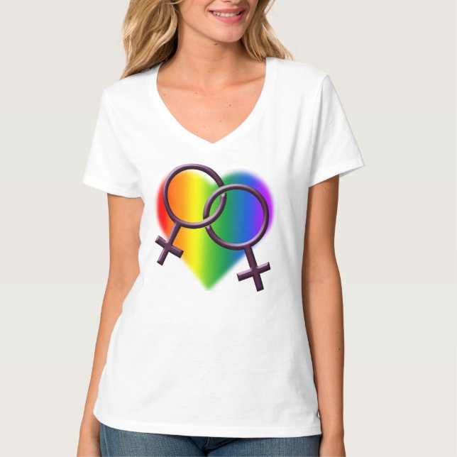 Camisetas del Orgullo Gay Camisetas de Amor Lesbia (Anverso)
