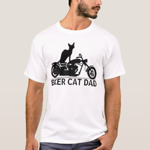 Camisetas del papá del gato del motorista,
