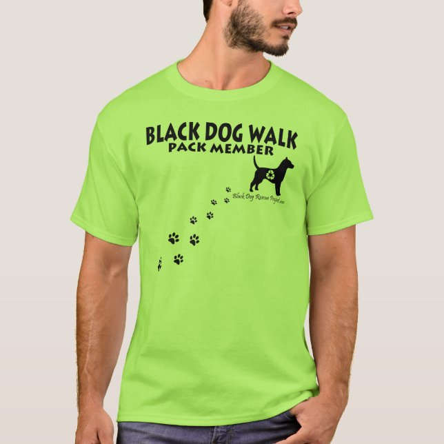 Camisetas del paseo del perro negro (Anverso)