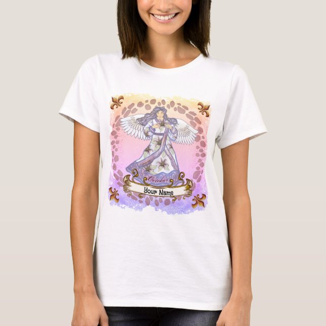 Camisetas del personalizado Ángel de Cumpleaños de (Anverso)