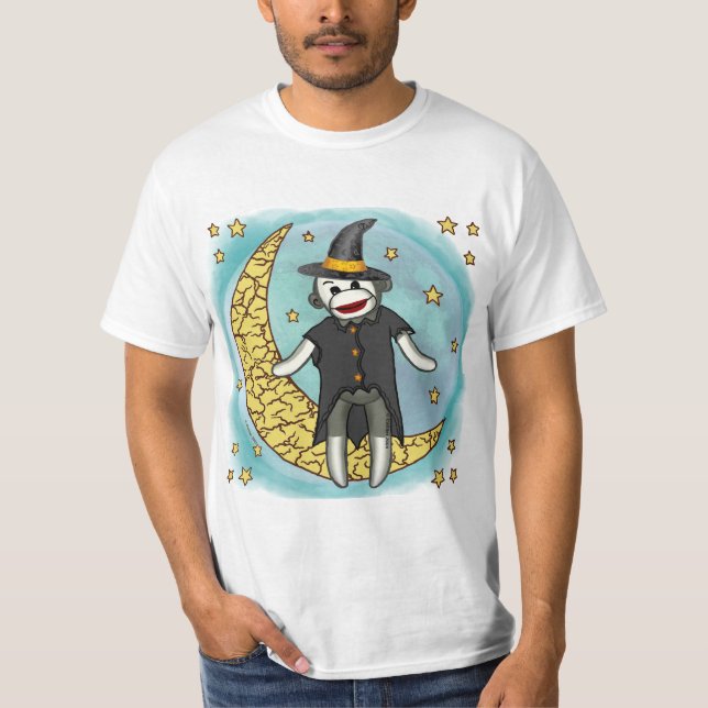 Camisetas del personalizado de brujas del mono neg (Anverso)
