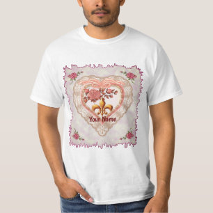 Camisetas del personalizado Fleur De Lis Lacy Hear