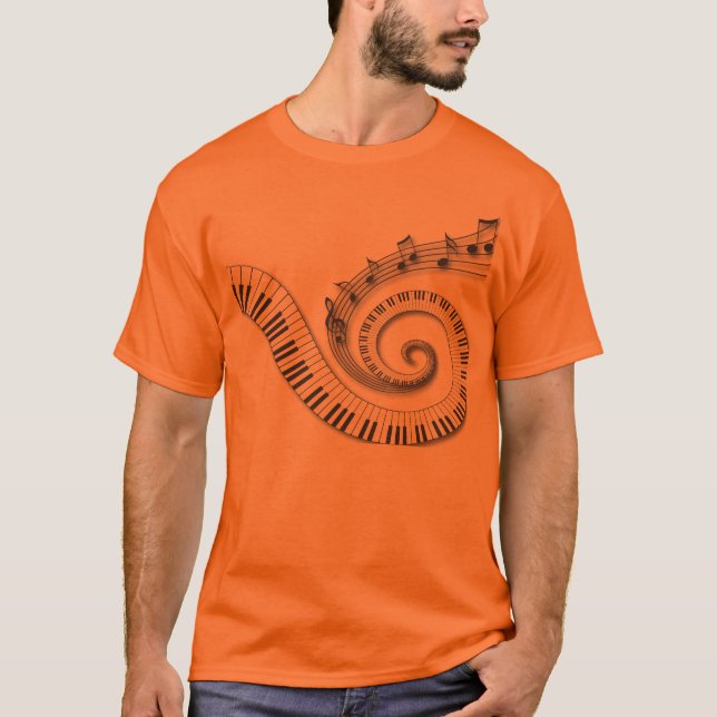 Camisetas del piano y de las notas musicales (Anverso)