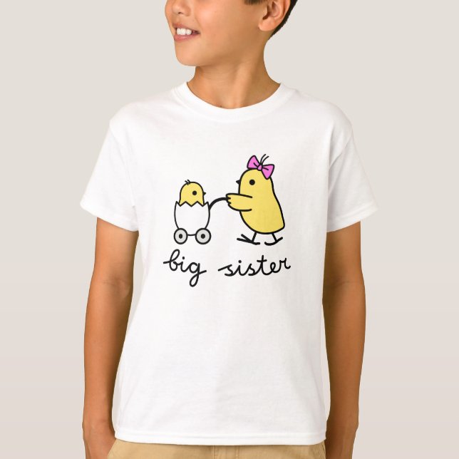 Camisetas del polluelo de la hermana grande (Anverso)