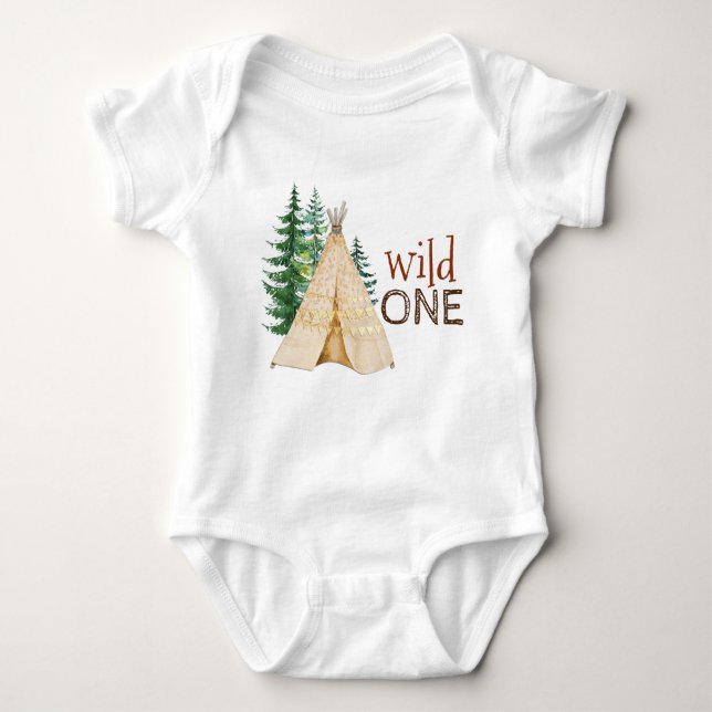 Camisetas del primer cumpleaños de Wild One Baby (Anverso)