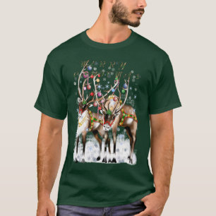 Camisetas del reno de las Felices Navidad