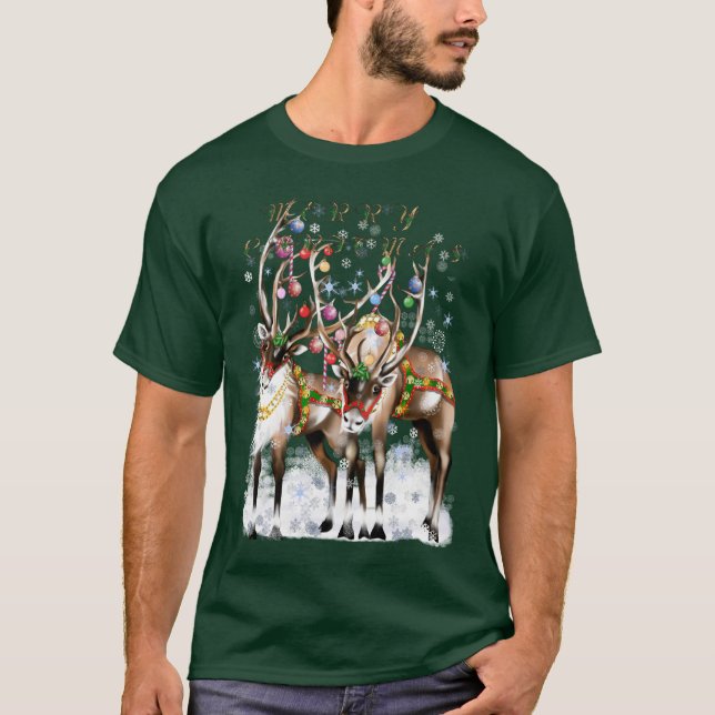 Camisetas del reno de las Felices Navidad (Anverso)