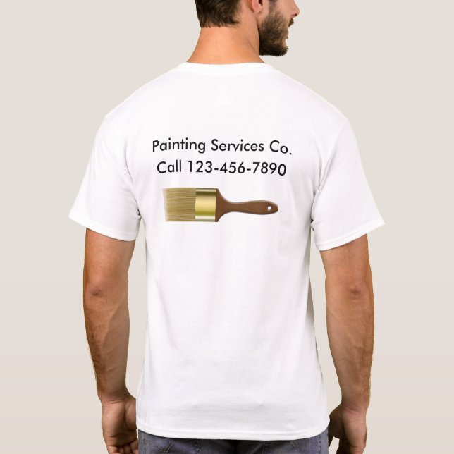 Camisetas del trabajo del servicio del pintor (Reverso)