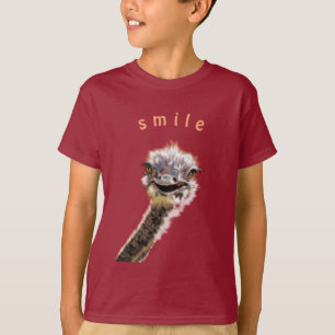 Camisetas divertidas con alegre avestruz - Sonrisa